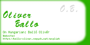 oliver ballo business card